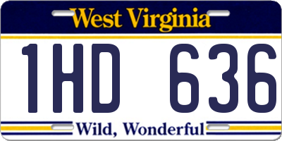 WV license plate 1HD636