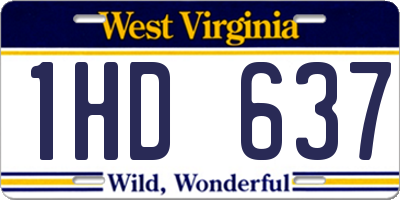 WV license plate 1HD637