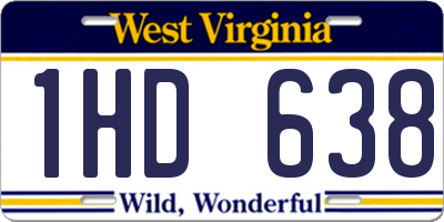 WV license plate 1HD638