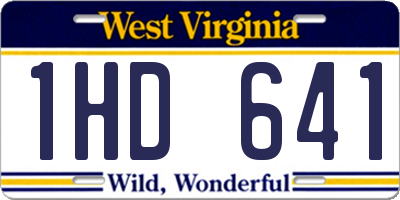 WV license plate 1HD641