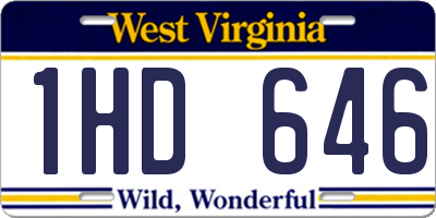WV license plate 1HD646