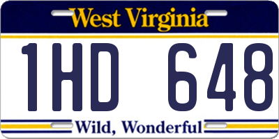 WV license plate 1HD648