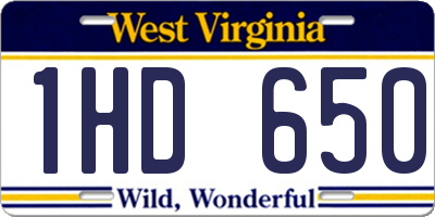 WV license plate 1HD650