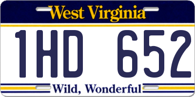 WV license plate 1HD652