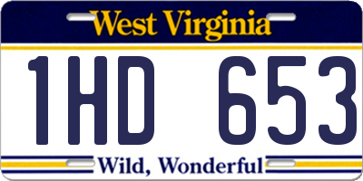 WV license plate 1HD653