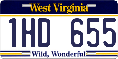 WV license plate 1HD655