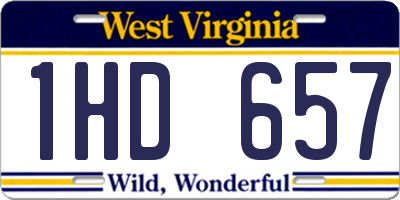 WV license plate 1HD657