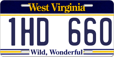 WV license plate 1HD660