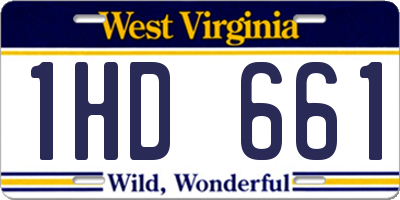 WV license plate 1HD661