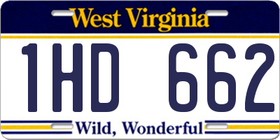 WV license plate 1HD662