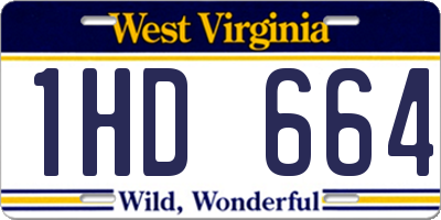 WV license plate 1HD664