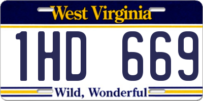 WV license plate 1HD669