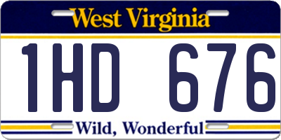 WV license plate 1HD676