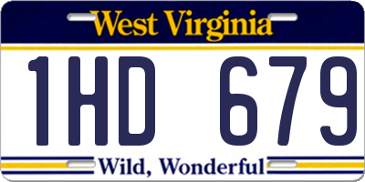 WV license plate 1HD679