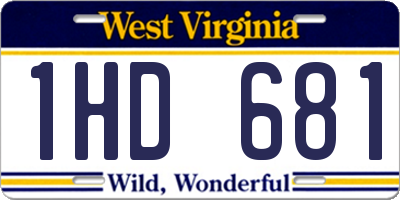 WV license plate 1HD681
