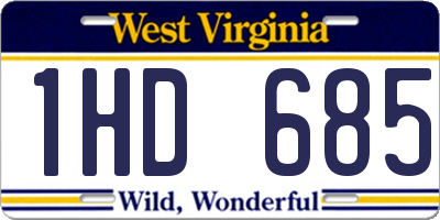 WV license plate 1HD685