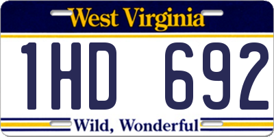 WV license plate 1HD692