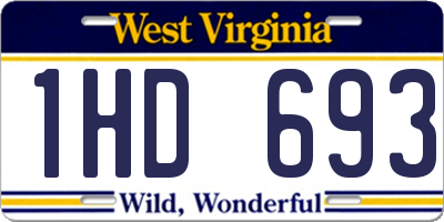 WV license plate 1HD693