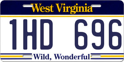 WV license plate 1HD696