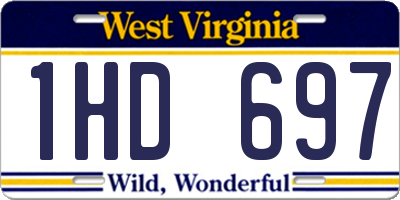 WV license plate 1HD697