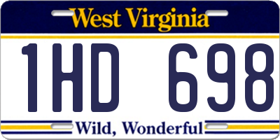 WV license plate 1HD698