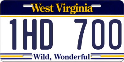 WV license plate 1HD700
