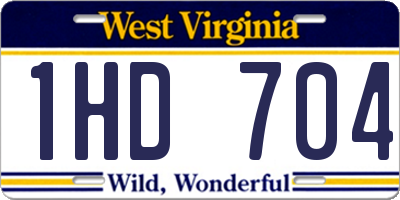 WV license plate 1HD704