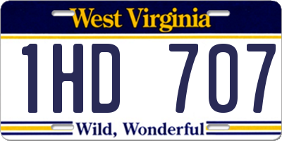 WV license plate 1HD707