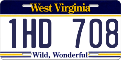 WV license plate 1HD708