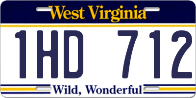WV license plate 1HD712