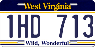 WV license plate 1HD713