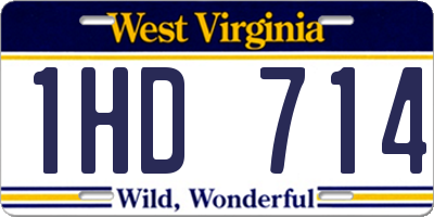 WV license plate 1HD714