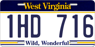 WV license plate 1HD716