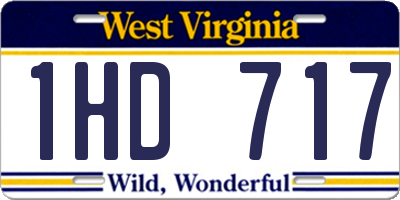 WV license plate 1HD717