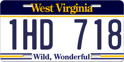 WV license plate 1HD718
