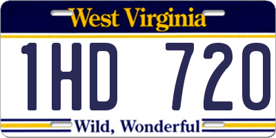 WV license plate 1HD720