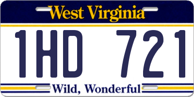 WV license plate 1HD721