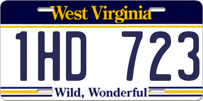 WV license plate 1HD723