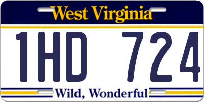 WV license plate 1HD724