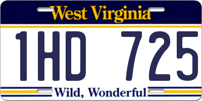 WV license plate 1HD725