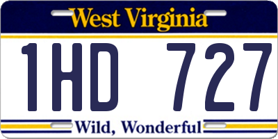 WV license plate 1HD727