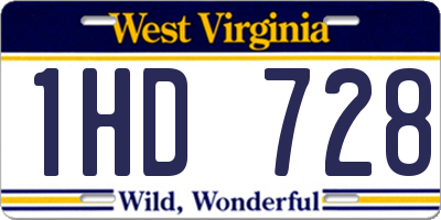 WV license plate 1HD728