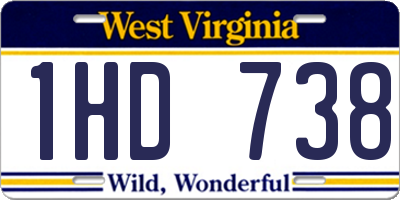 WV license plate 1HD738