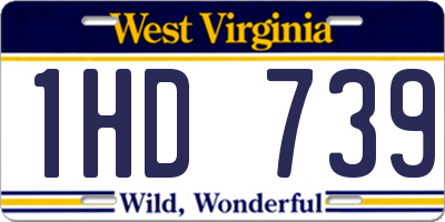 WV license plate 1HD739