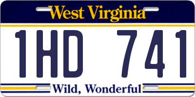 WV license plate 1HD741