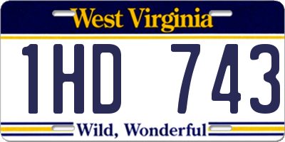WV license plate 1HD743