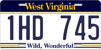 WV license plate 1HD745