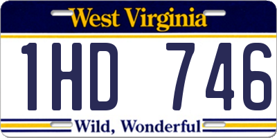 WV license plate 1HD746