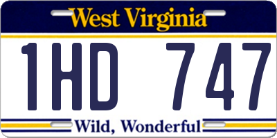 WV license plate 1HD747
