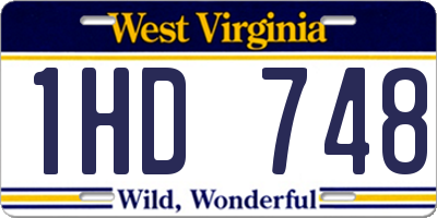 WV license plate 1HD748